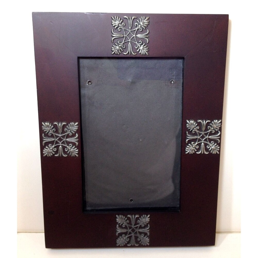 Vintage 5.5 x 3.5 Decorated Picture Frame Stand or Hang Glass Front